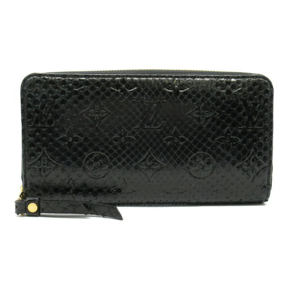 Louis Vuitton Python Long Wallet Leather Black Zi… - image 1